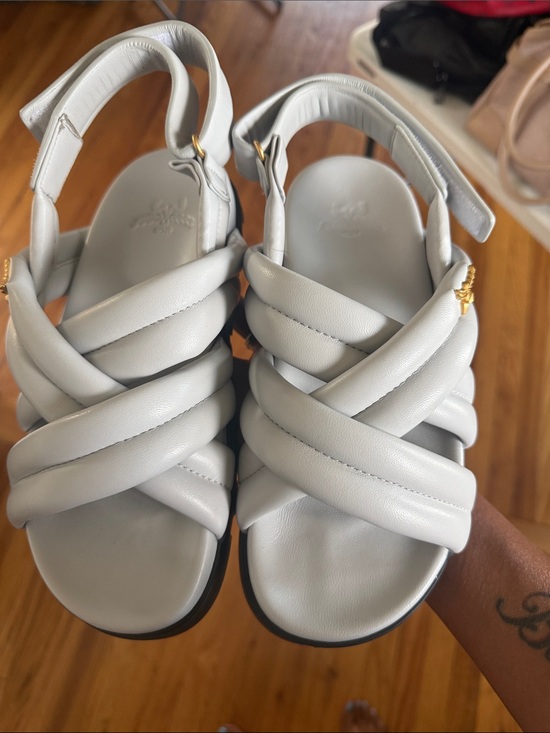 MCM Shoes - MCM Padded Braided Slingback Sandals - Light Blue